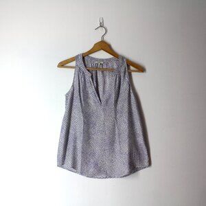 Joie Fifi Feather Printed Silk Tank top blouse XXS lightweight 2XS